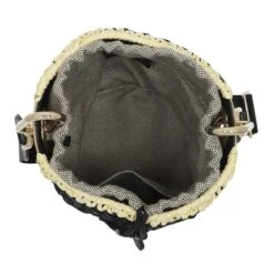 Furla Lipari S Bucket Bag - Tessuto Rafia Uncinett Nero Crossbody Bag -Modetaschengeschäft A0157384 Furla 5
