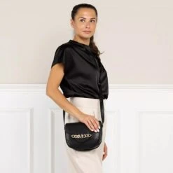 MICHAEL Michael Kors Medium Saddle Messenger Black Crossbody Bag -Modetaschengeschäft A0165875 michaelkors position 002