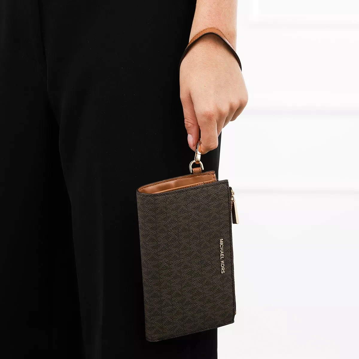 MICHAEL Michael Kors Jet Set Doublezip Wristlet Brown Wristlet 4 MICHAEL Michael Kors Jet Set Doublezip Wristlet Brown Wristlet – Bild 2