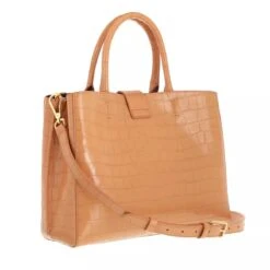 Coccinelle Alba Croco Shiny Soft Handbag Almond Tote -Modetaschengeschäft A0166380 Coccinelle position 3