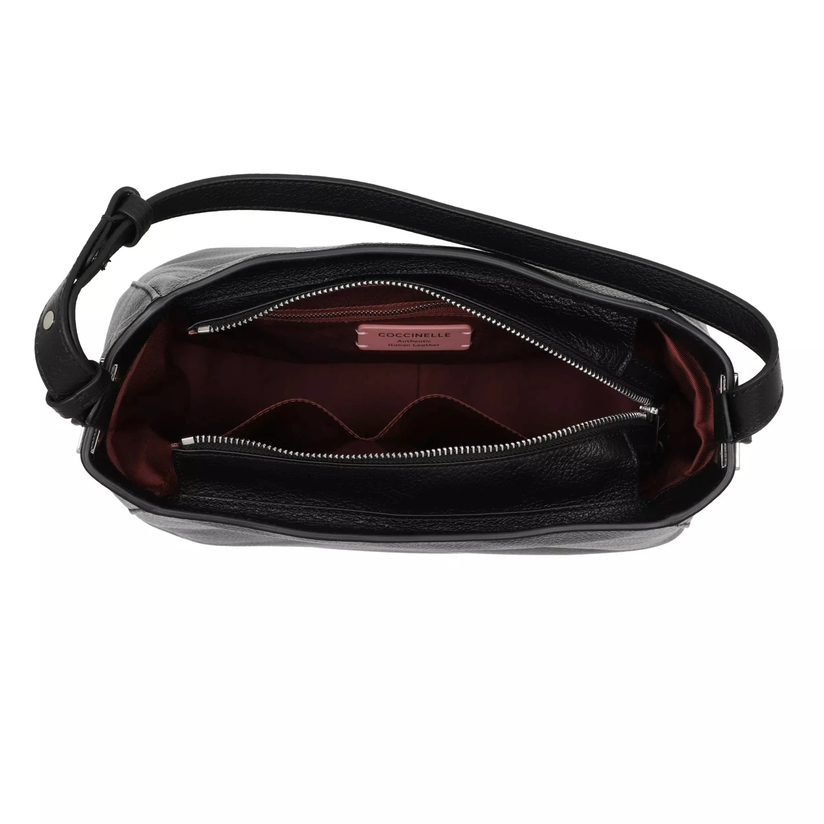 Coccinelle Lea Handbag Grained Leather Noir Hobo Bag 7 Coccinelle Lea Handbag Grained Leather Noir Hobo Bag – Bild 5