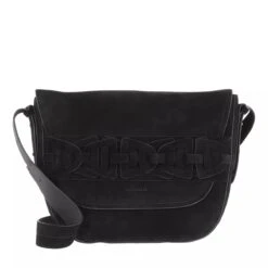 Coccinelle Gitane Suede Handbag Suede Leather Noir Hobo Bag