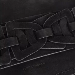 Coccinelle Gitane Suede Handbag Suede Leather Noir Hobo Bag -Modetaschengeschäft A0166417 Coccinelle 4