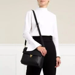 Coccinelle Marvin Desir Handbag Grainy Leather Noir Satchel -Modetaschengeschäft A0166464 Coccinelle Position 3