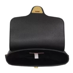 Coccinelle Beat Frange Handbag Grainy Leather Noir Saddle Bag -Modetaschengeschäft A0166490 Coccinelle position 5