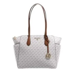 MICHAEL Michael Kors Marilyn Medium Top-Zip Tote Vanilla/Acrn Shopper