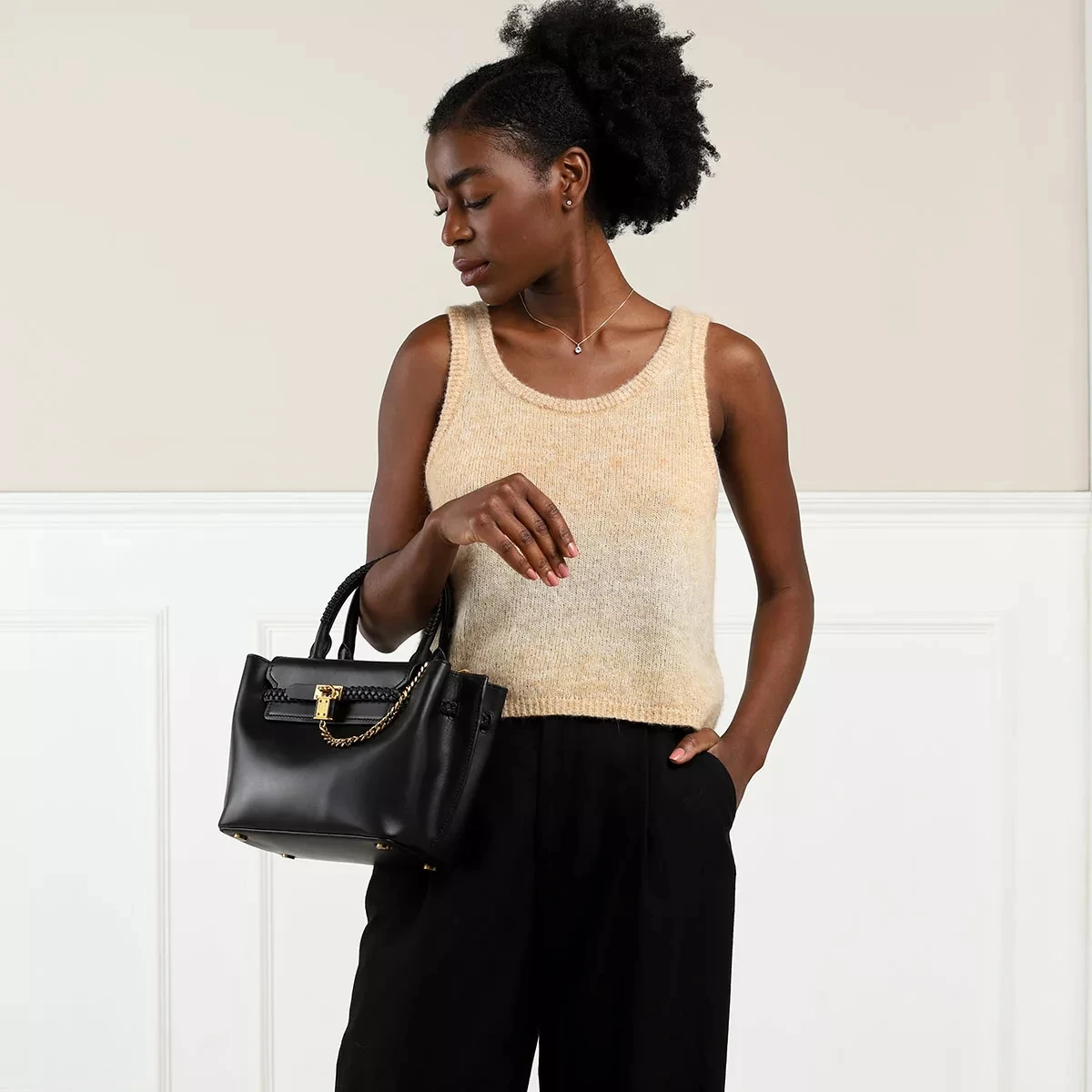 MICHAEL Michael Kors Sm Belted Satchel Black Satchel 5 MICHAEL Michael Kors Sm Belted Satchel Black Satchel – Bild 3