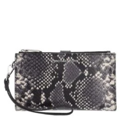 MICHAEL Michael Kors Dblzp Wristlet Black/Wht Wristlet