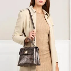 Furla 1927 S Top Handle Taupe Metal Satchel -Modetaschengeschäft A0179050 Furla position 2