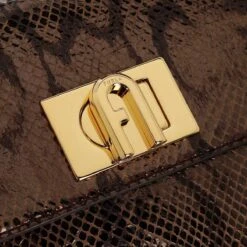 Furla 1927 S Top Handle Taupe Metal Satchel -Modetaschengeschäft A0179050 Furla position 4