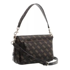 Guess Eco Brenton Flap Shoulder Bag Brown Logo Crossbody Bag -Modetaschengeschäft A0180223 Guess position 4