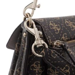 Guess Eco Brenton Flap Shoulder Bag Brown Logo Crossbody Bag -Modetaschengeschäft A0180223 Guess position 5