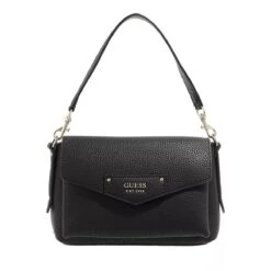Guess Eco Brenton Flap Shoulder Bag Black Satchel