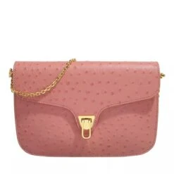 Coccinelle Beat Ostrich Handbag Camelia Crossbody Bag