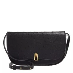 Coccinelle Magie Ostrich Noir Crossbody Bag