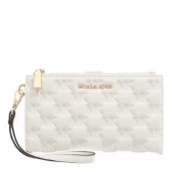 MICHAEL Michael Kors Jet Set Double Zip Wristlet Optic White Wristlet