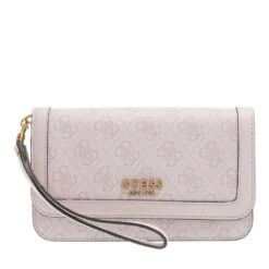 Guess Zadie Logo Slg Phone Organizer Light Rose Logo Wristlet