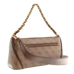 Guess Izzy Top Zip Shoulder Bag Latte Logo/Brown Crossbody Bag -Modetaschengeschäft A0189873 Guess position 4