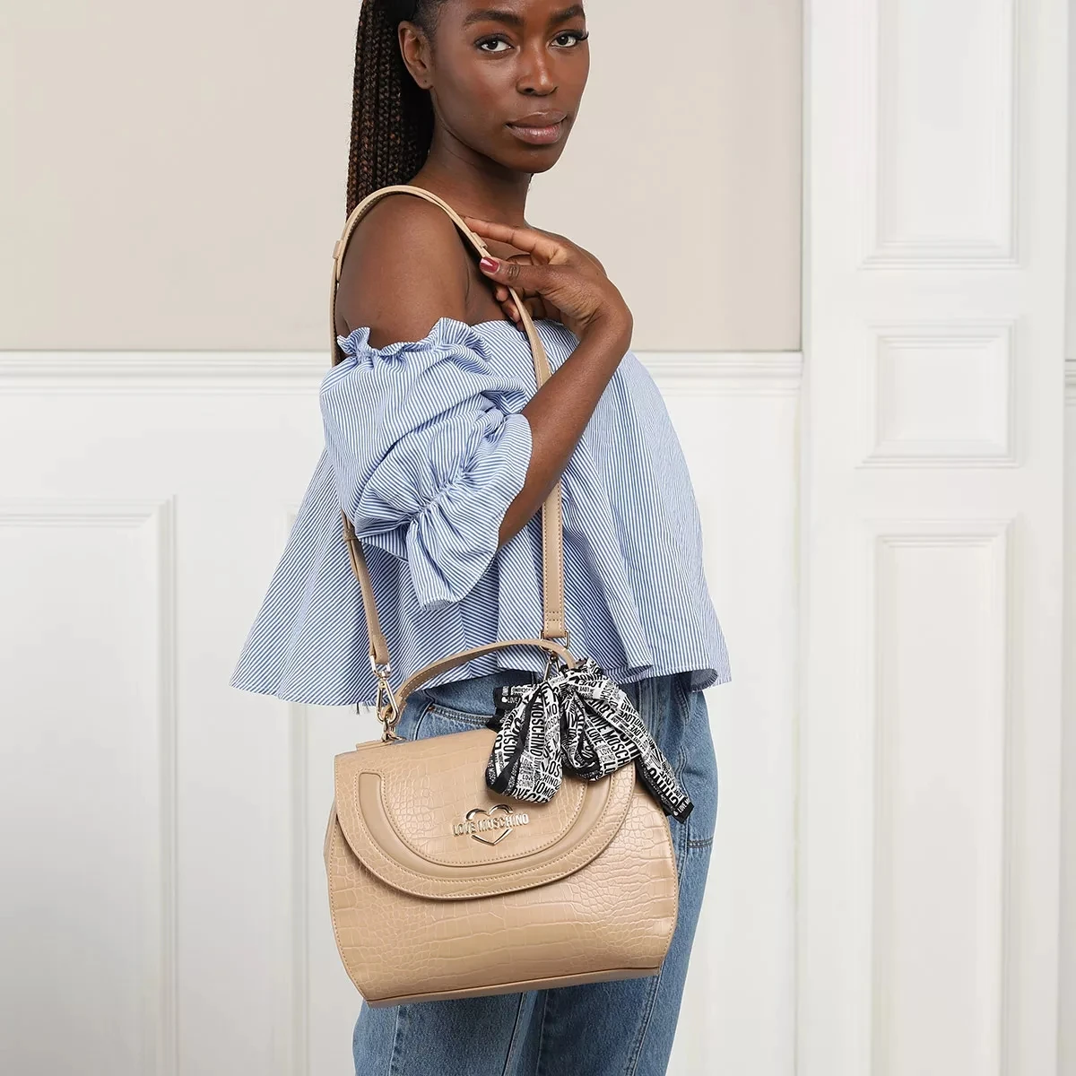 LOVE MOSCHINO Borsa Pu St Croco Pu Sabbia Satchel 4 LOVE MOSCHINO Borsa Pu St Croco Pu Sabbia Satchel – Bild 2