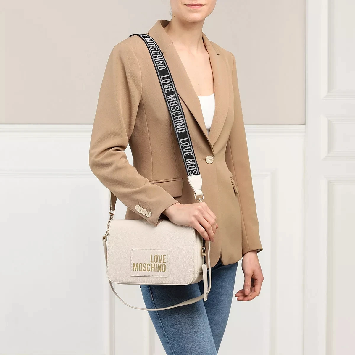 LOVE MOSCHINO Borsa Pu Avorio Satchel 4 LOVE MOSCHINO Borsa Pu Avorio Satchel – Bild 2