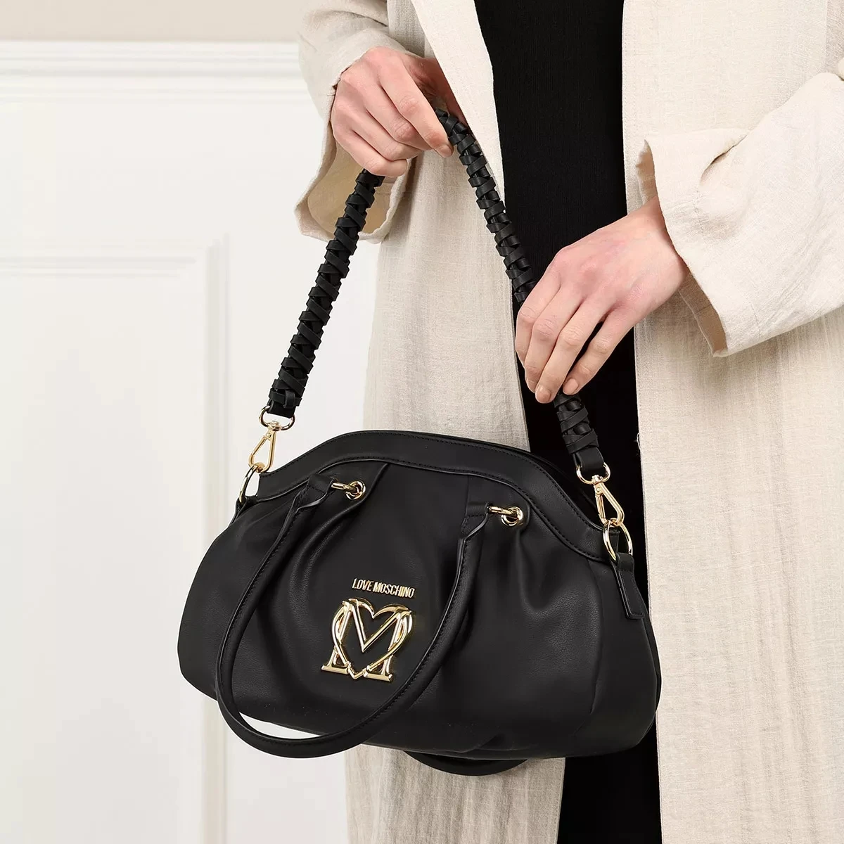 LOVE MOSCHINO Borsa Pu Nero Bowling Bag 4 LOVE MOSCHINO Borsa Pu Nero Bowling Bag – Bild 2
