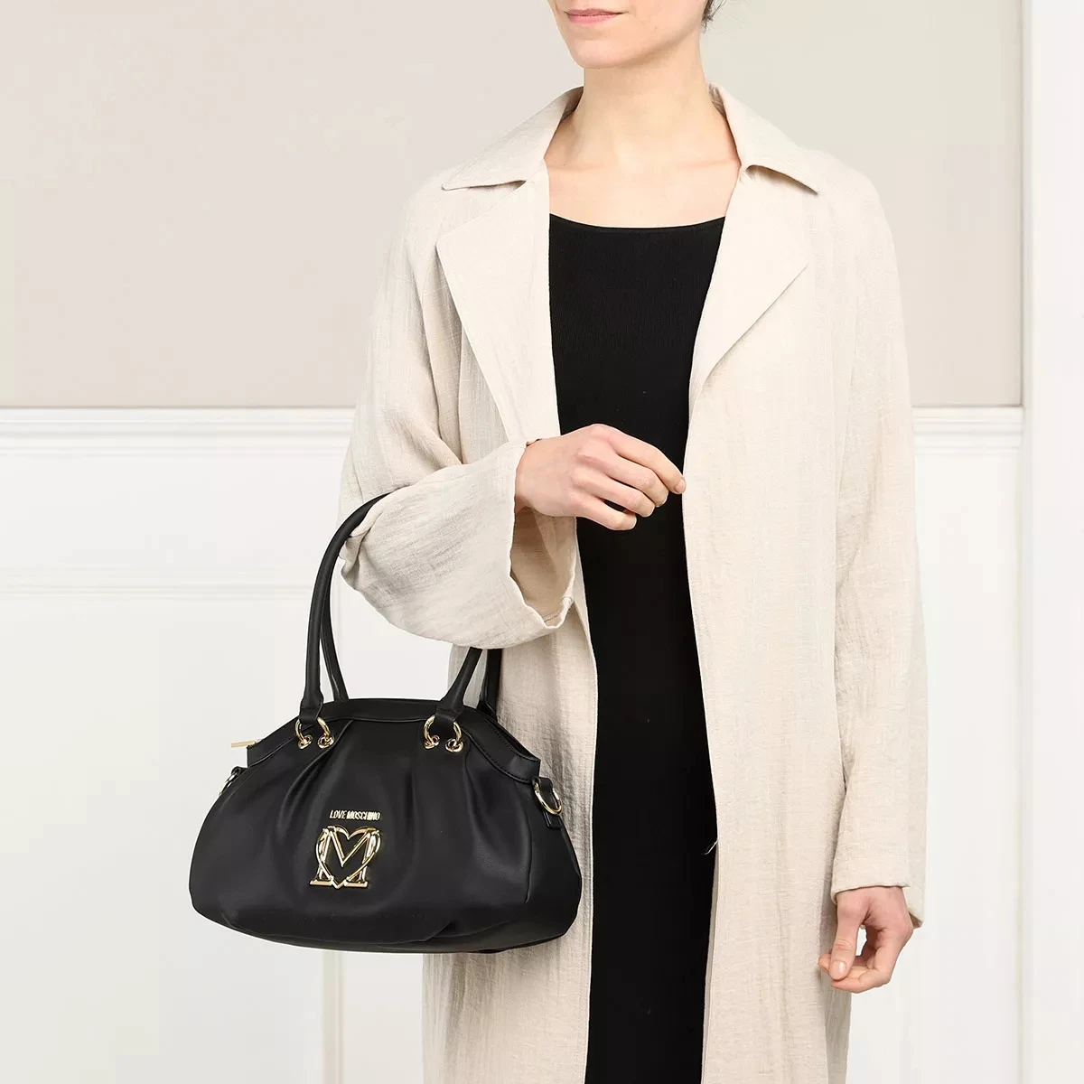 LOVE MOSCHINO Borsa Pu Nero Bowling Bag 5 LOVE MOSCHINO Borsa Pu Nero Bowling Bag – Bild 3