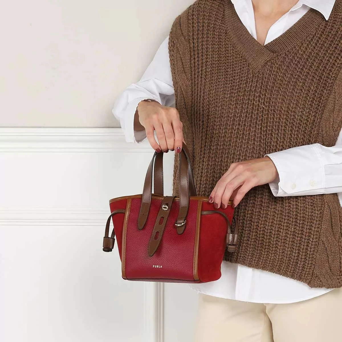 FURLA NET MINI TOTE Toni Ciliegia Tote 4 FURLA NET MINI TOTE Toni Ciliegia Tote – Bild 2