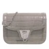 Coccinelle Marvin Twist Croco Shiny Soft Stone Crossbody Bag -Modetaschengeschäft A0191085 Coccinelle position 1