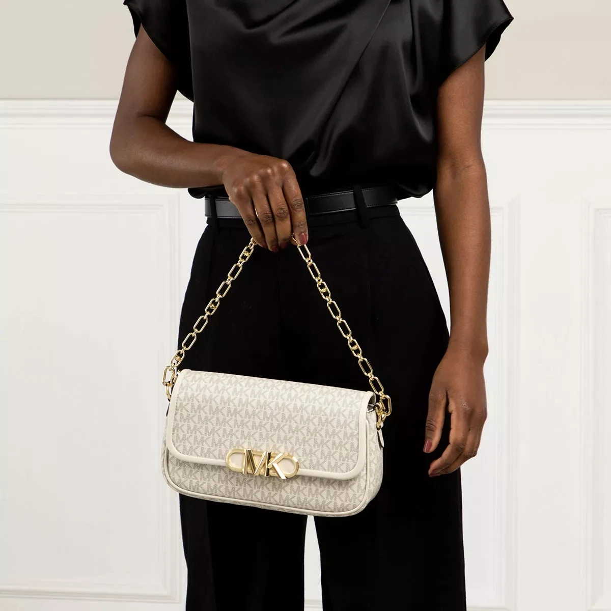 MICHAEL Michael Kors Medium Pouchette Shoulder Van Cream Satchel 5 MICHAEL Michael Kors Medium Pouchette Shoulder Van Cream Satchel – Bild 3