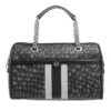 MICHAEL Michael Kors Medium Duffle Satchel Blk Silver Satchel