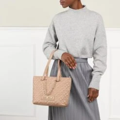 LOVE MOSCHINO Borsa Quilted Bag Pu Taupe Shopper -Modetaschengeschäft A0196106 LoveMoschino position 2