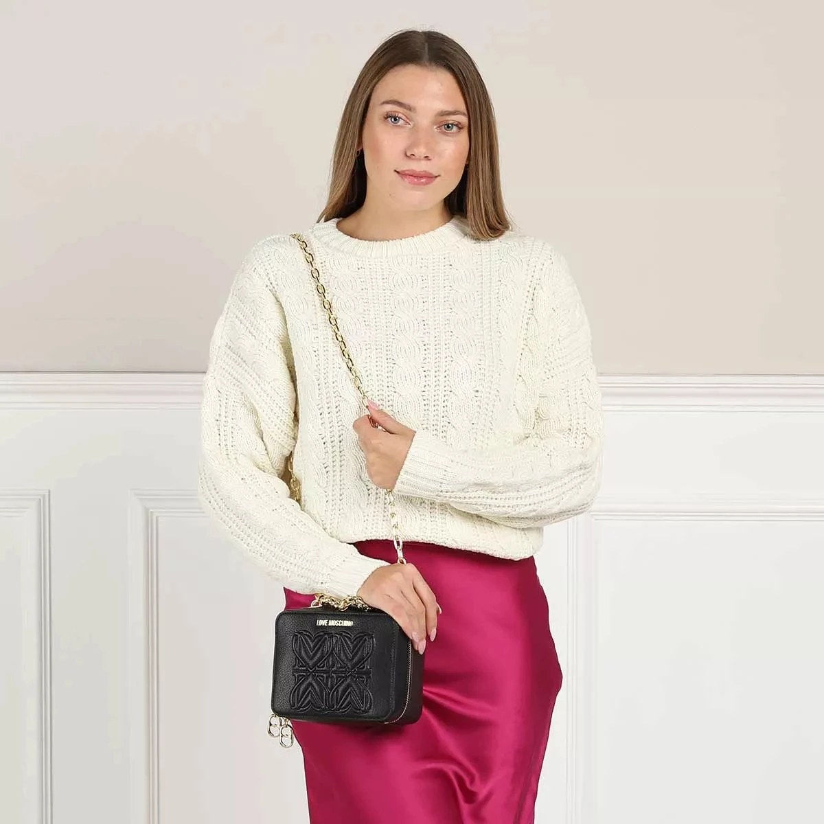 LOVE MOSCHINO Borsa Heart Logo Pu Nero Camera Bag 4 LOVE MOSCHINO Borsa Heart Logo Pu Nero Camera Bag – Bild 2