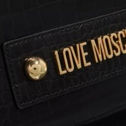 LOVE MOSCHINO Borsa Big Logo Croco Pu Nero Shopper -Modetaschengeschäft A0196151 LoveMoschino position 4