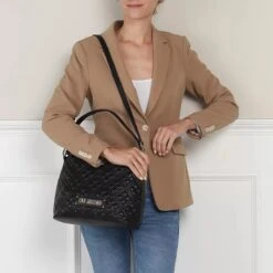 LOVE MOSCHINO Borsa Quilted Pu Nero Hobo Bag -Modetaschengeschäft A0196589 LoveMoschino position 3