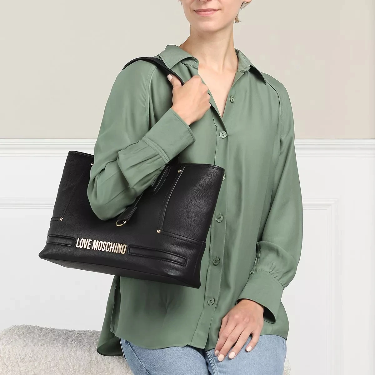 LOVE MOSCHINO Borsa Pu Nero Shopper 4 LOVE MOSCHINO Borsa Pu Nero Shopper – Bild 2