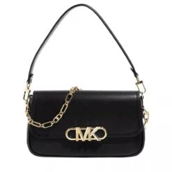 MICHAEL Michael Kors Parker Medium Convertible Pouchette Shoulder Black Satchel