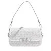 MICHAEL Michael Kors Parker Medium Convertible Pouchette Shoulder Optic White Black Satchel