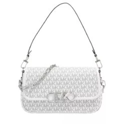 MICHAEL Michael Kors Parker Medium Convertible Pouchette Shoulder Optic White Black Satchel