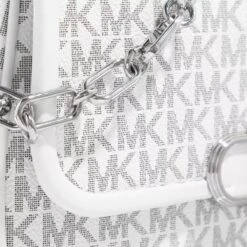 MICHAEL Michael Kors Parker Medium Convertible Pouchette Shoulder Optic White Black Satchel -Modetaschengeschäft A0198512 MichaelMichaelKors position 4