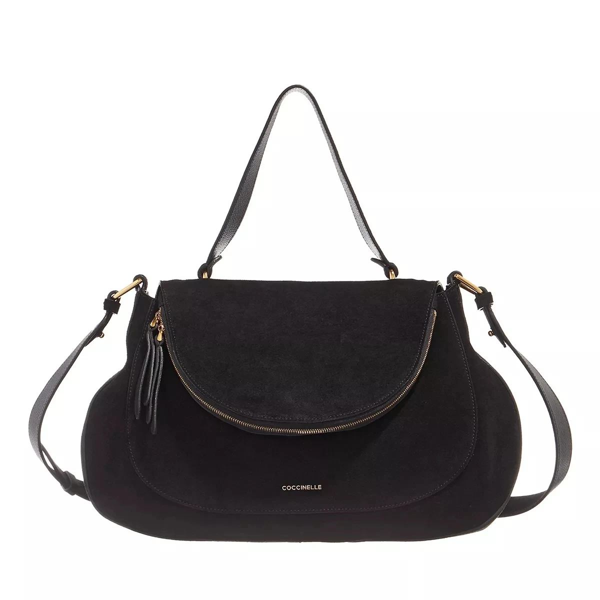 Coccinelle Sole Suede Noir Satchel 3 Coccinelle Sole Suede Noir Satchel