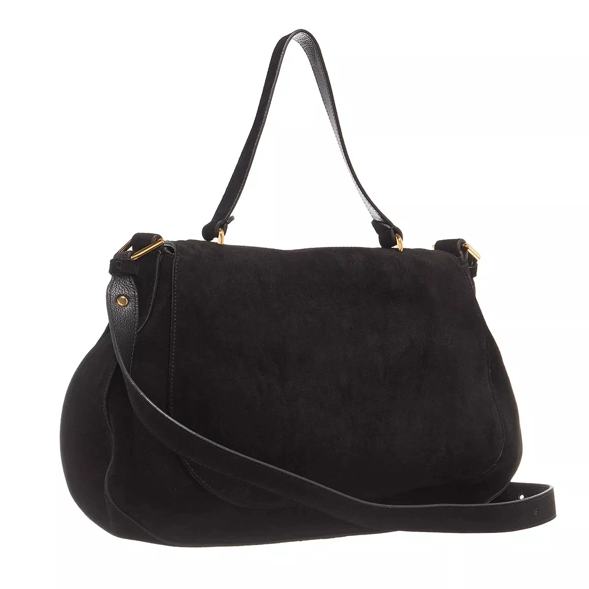 Coccinelle Sole Suede Noir Satchel 5 Coccinelle Sole Suede Noir Satchel – Bild 3