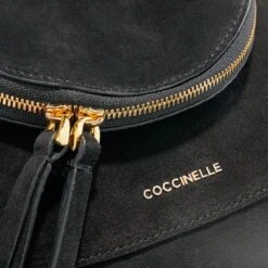 Coccinelle Sole Suede Noir Satchel -Modetaschengeschäft A0198767 Coccinelle position 5