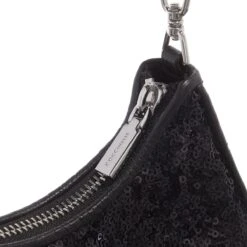 Coccinelle Carrie Paillettes Noir/Noir Hobo Bag -Modetaschengeschäft A0198780 Coccinelle position 4