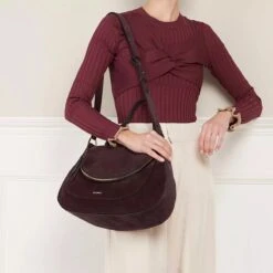 Coccinelle Sole Suede Cola Satchel -Modetaschengeschäft A0199017 Coccinelle position 2