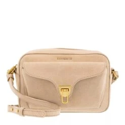 Coccinelle Beat Suede Toasted Crossbody Bag