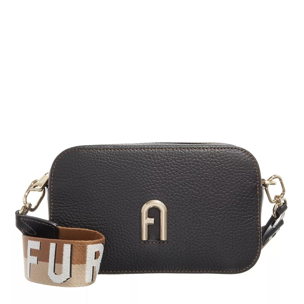 Furla Primula Mini C.Body Webbing Strap Nero Corda Naturale Camera Bag 3 Furla Primula Mini C.Body Webbing Strap Nero Corda Naturale Camera Bag