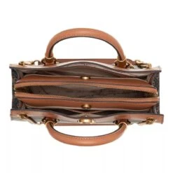 Guess Nell Logo Girlfriend Satchel Brown Logo/Cognac Satchel -Modetaschengeschäft A0199948 Guess position 5