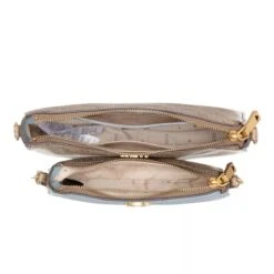 Guess Nell Logo Double Pouch Crossbody Latte Logo/Slate Pochette -Modetaschengeschäft A0199988 Guess position 7