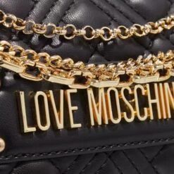 LOVE MOSCHINO Multi Chain Quilted Nero Crossbody Bag -Modetaschengeschäft A0200907 LoveMoschino position 4