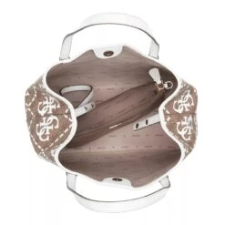 Guess Vikky Tote Latte Logo/White Tote -Modetaschengeschäft A0201071 Guess position 5